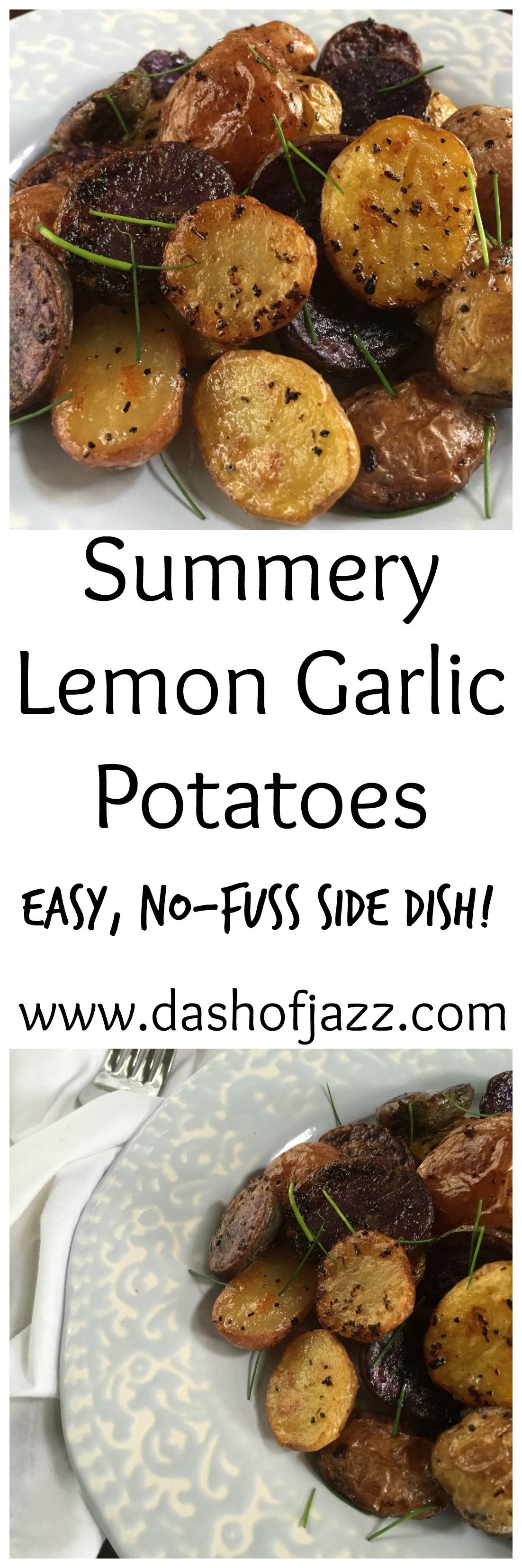Summery Lemon Garlic Potatoes are a bright and delicious, no-fuss side dish perfect for summer! by Dash of Jazz