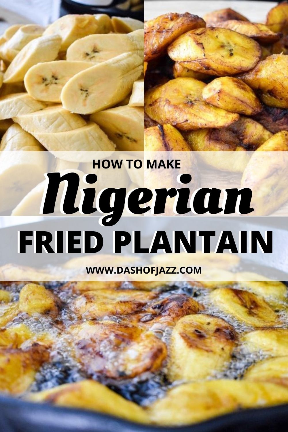 collage of fried plantain process images
