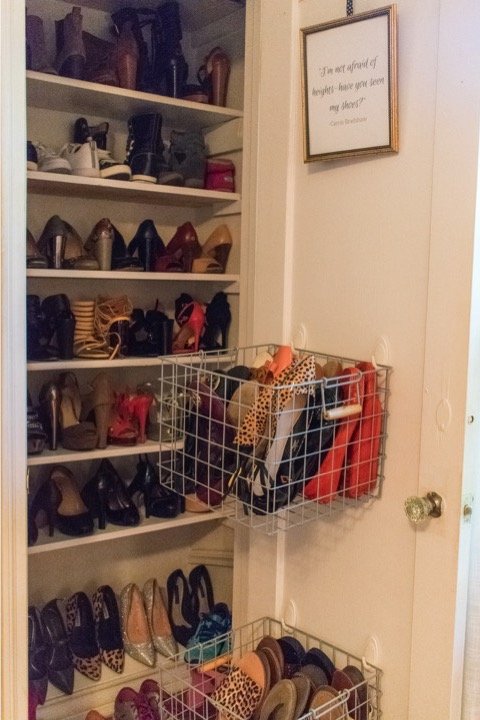 finished organized shoe closet