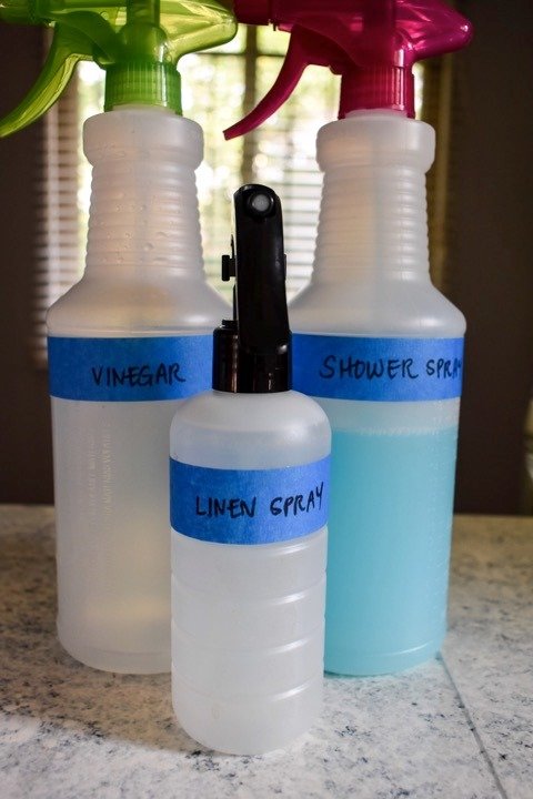 homemade cleaners in spray bottles