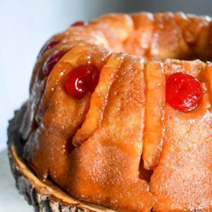 An out-of-this-world delicious Tipsy Pineapple Upside-Down Rum Cake by Dash of Jazz