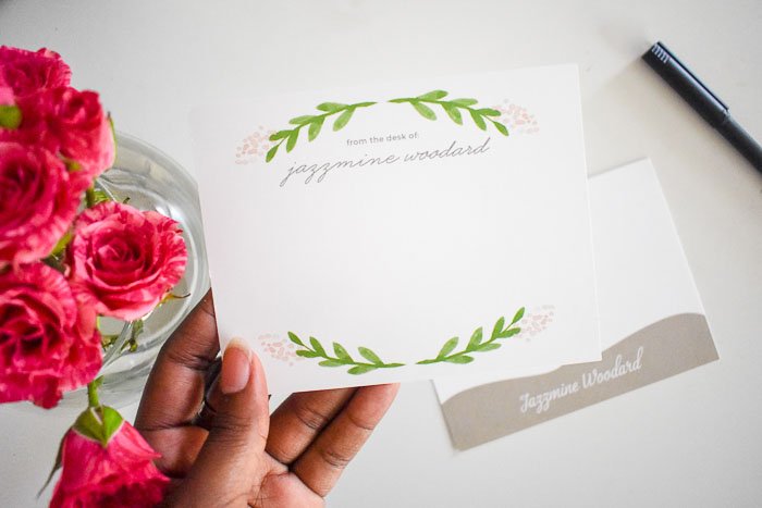 Stay on top of your grownup correspondence and brighten your loved ones' mailboxes with simple stationery for the modern girl from Basic Invite. by Dash of Jazz