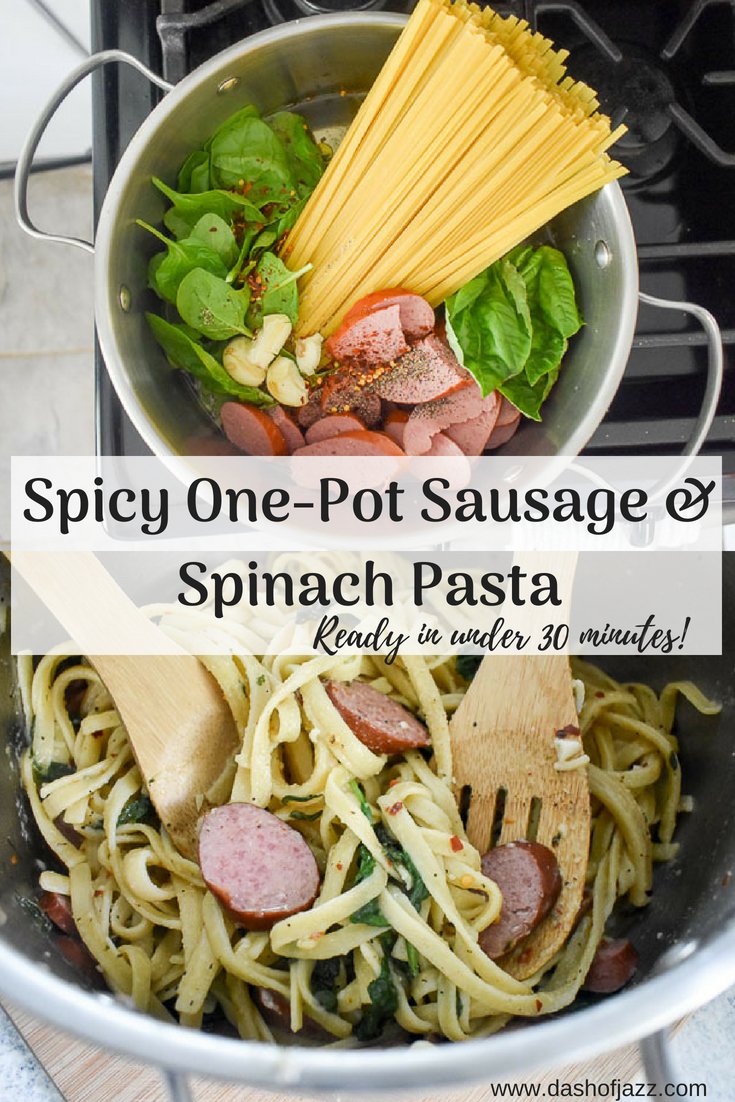 Spicy One-Pot Sausage & Spinach Pasta (with Video)