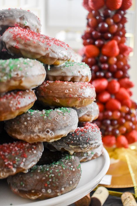 tower of gingerbread Christmas donuts