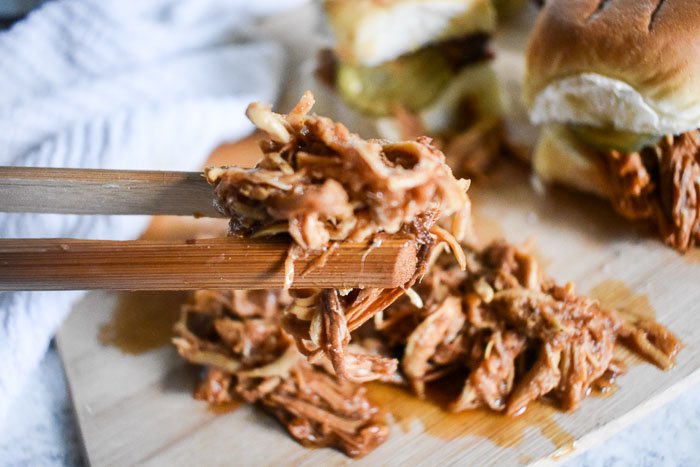 slow cooker pulled bbq chicken.