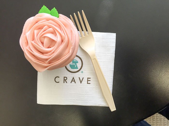 Strawberry Flower Frosted Cupcake from Crave Cupcake in Houston, TX