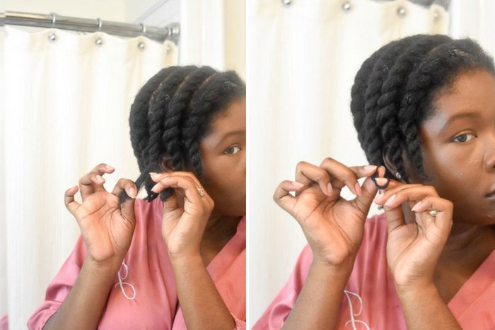 Dash of Jazz finishing flat twists in natural hair