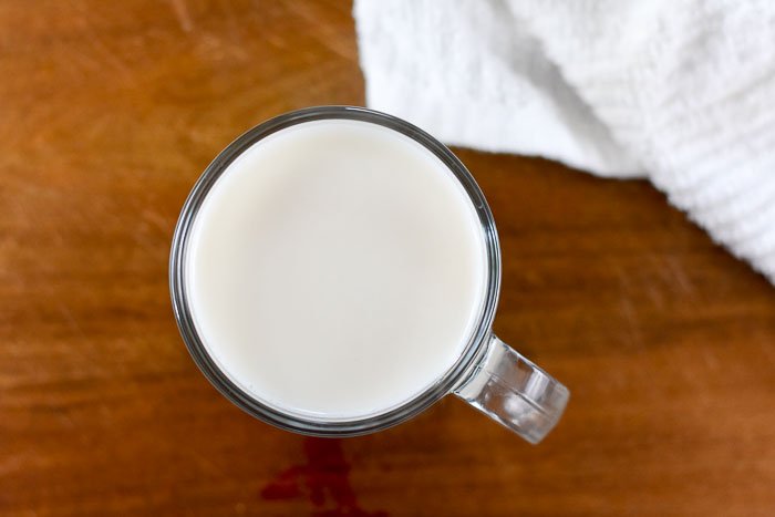 mug of steamed coconut milk