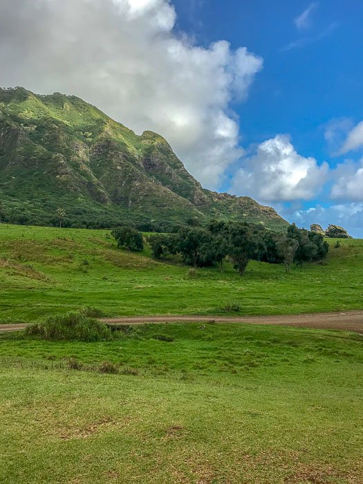 mountain view at Kualoa Ranch Oahu Hawaii