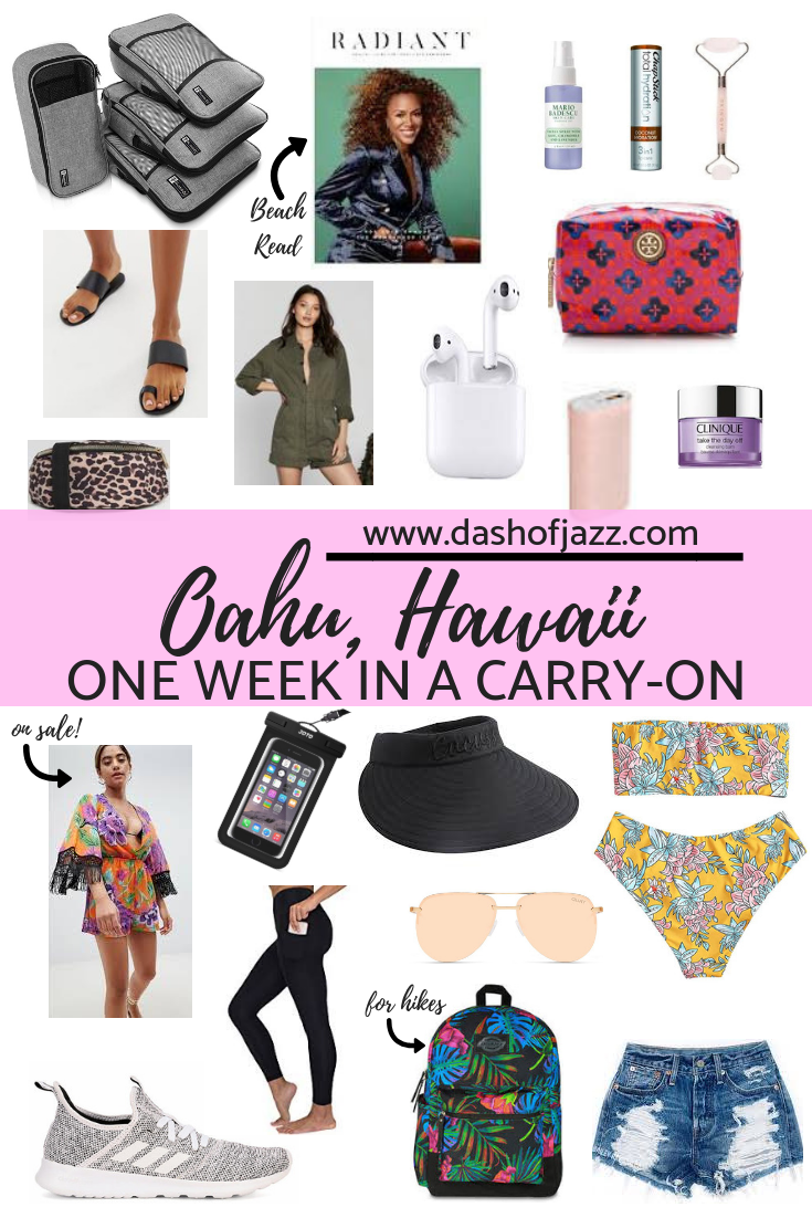 One Week in Oahu Hawaii Carry On Packing List
