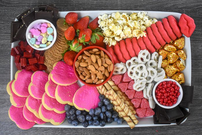 Valentine's Day themed dessert board