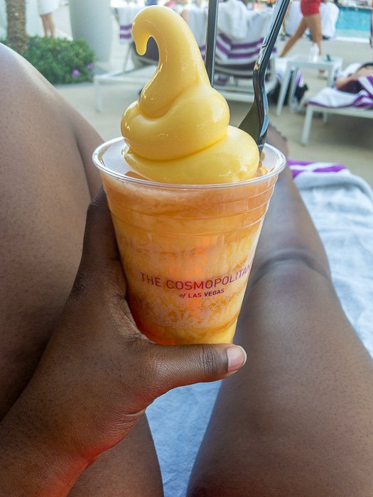 Dole Whip with rum at The Chelsea Pool, Cosmopolitan Hotel in Las Vegas