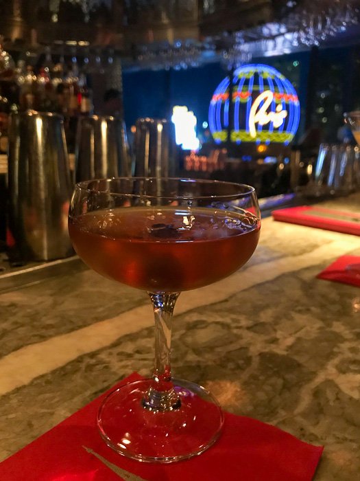 Brooklyn cocktail at Eiffel Tower restaurant bar.
