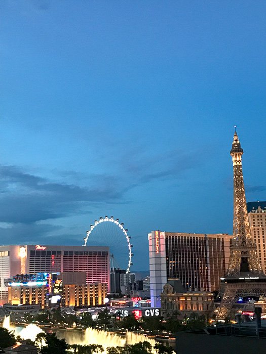 view of Las Vegas strip from Cosmopolitan hotel