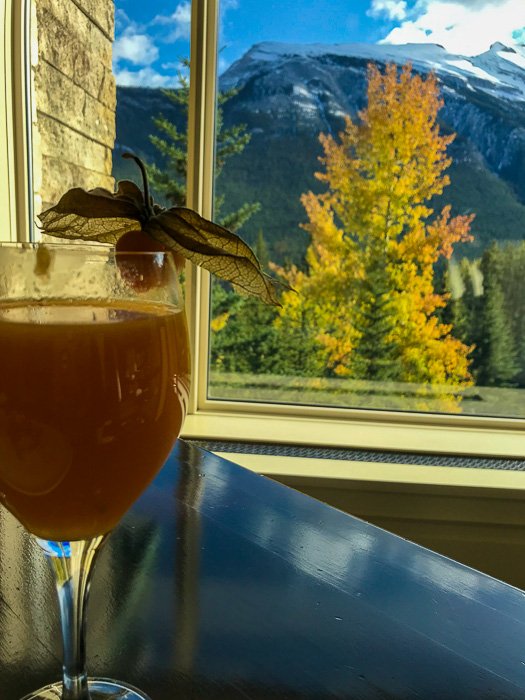 fresh squeezed orange juice at the Primrose Room in Rimrock Resort & Hotel in Banff, Alberta