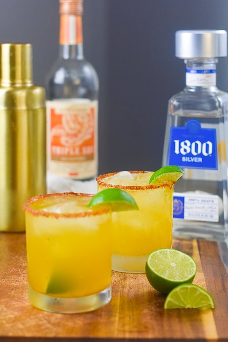 passion fruit margaritas with lime