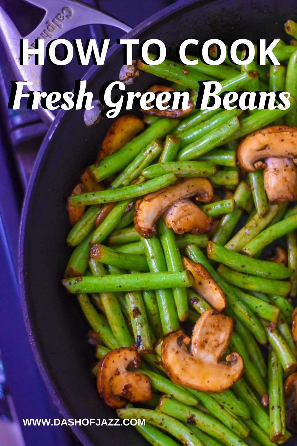 decorative image of green beans for Pinterest