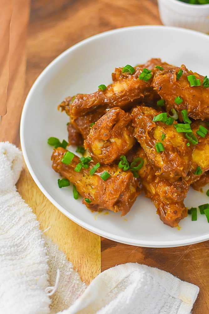 Sticky Spicy Peanut Butter Chicken Wings