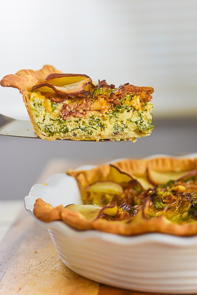 Bacon & Kale Quiche with Red Potato Top Crust - Dash of Jazz