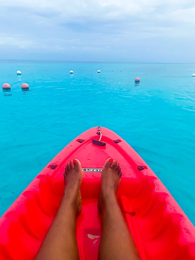 Kayaking in Caribbean Sea.