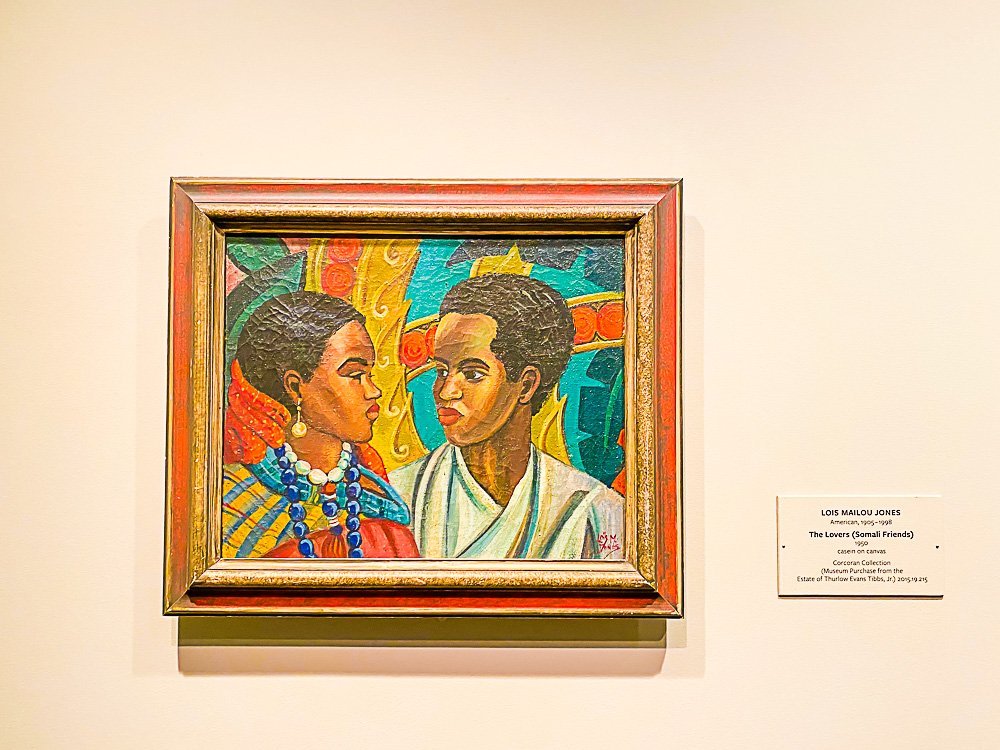 framed panting "The Lovers" by Lois Mailou Jones at the National Gallery of Art DC.