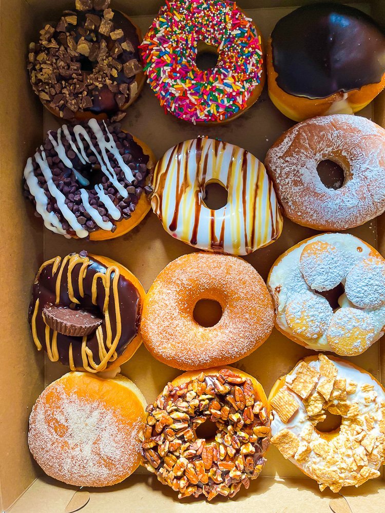 Assorted donuts from Glazed Donuts Houston.