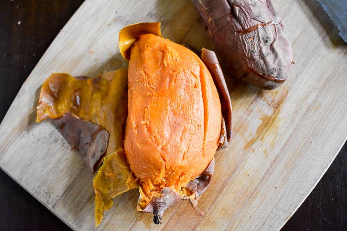 roasted sweet potato with skin removed.