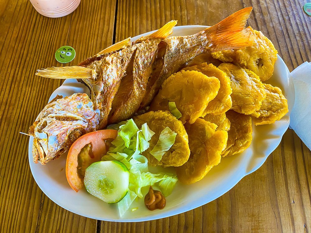 fried fish plate at Parador Felicia.
