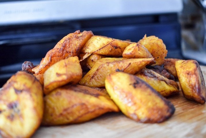 freshly fried plantain slices.