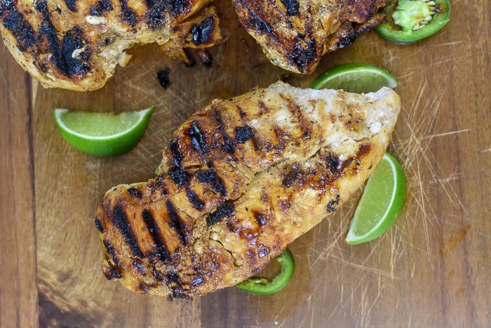 juicy grilled chicken breast marinated in honey jalapeño lime suace.