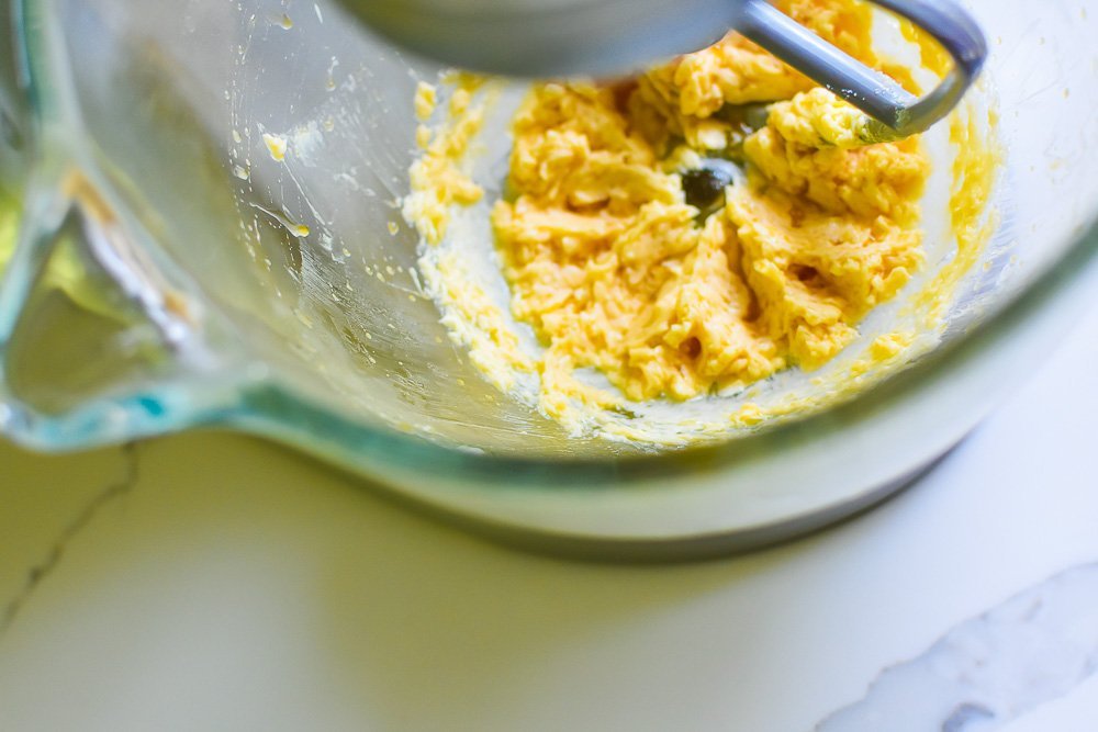 whipped honey butter in stand mixer bowl