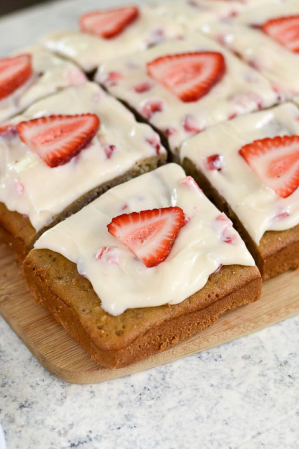 Fresh Strawberry Sheet Cake with Cream Cheese Frosting - Dash of Jazz